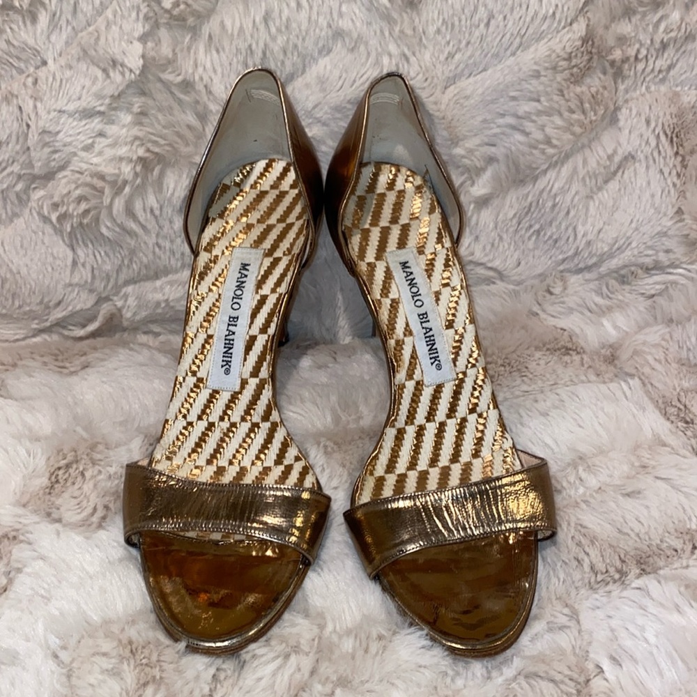 Manolo Blahnik Gold Sandals